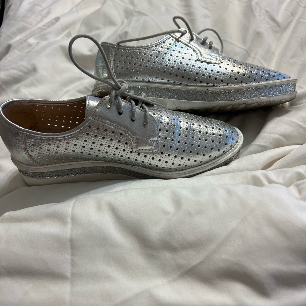 Women’s silver with glitter shoes. Size 37 (European size). 6.5